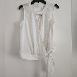 Sheer ivory blouse w/ tie
